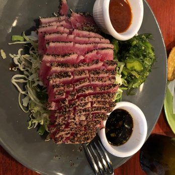 Cascadia Grill - Ahi tuna main dish. Peppery! Great sauces. - Steakhouses Near Me - Olympia, Washington Cascadia Grill - Ahi tuna main dish. Peppery! Great sauces. - Steakhouses Near Me - Olympia, Washington