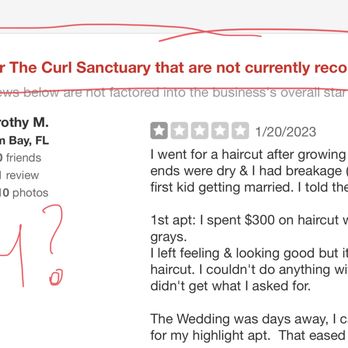 The Curl Sanctuary - Why is my review hidden and NOT recommended? Too honest? - Hair Salons Near Me - Melbourne, Florida The Curl Sanctuary - Why is my review hidden and NOT recommended? Too honest? - Hair Salons Near Me - Melbourne, Florida