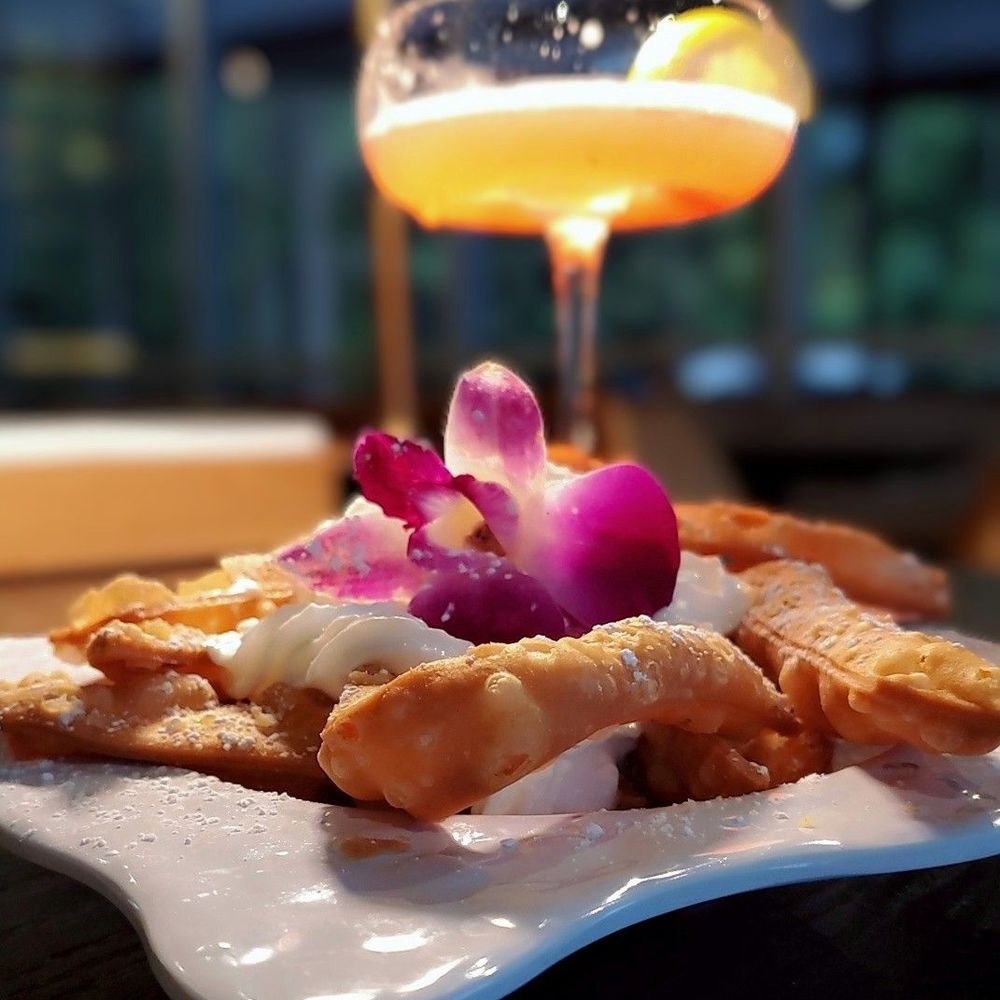 Gocha's Tapas Bar - Deconstructed peach cobbler - Tapas Bars Near Me - Atlanta, Georgia Gocha's Tapas Bar - Deconstructed peach cobbler - Tapas Bars Near Me - Atlanta, Georgia