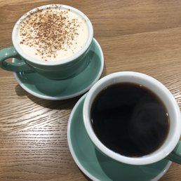 Chai latte and drip coffee Chai latte and drip coffee
