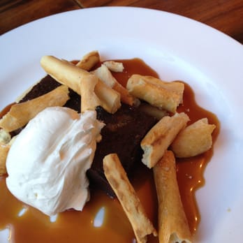Area Four - peanut butter & chocolate cake, cream cheese mousse, caramel, pretzels. i die. - Pizza Near Me - Cambridge, Massachusetts