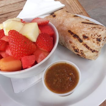 Cafe Milan - Breakfast burrito with fruit bowl ($2 extra to upgrade from fruit cup) - Breakfast & Brunch Near Me - Playa Del Rey, California