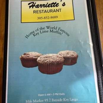 Harriette's Restaurant - Front of menu - Breakfast & Brunch Near Me - Key Largo, Florida Harriette's Restaurant - Front of menu - Breakfast & Brunch Near Me - Key Largo, Florida