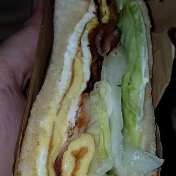 The Original Tops - Bacon and egg breakfast sandwich, it normally comes with tomato - Burgers Near Me - Pasadena, California The Original Tops - Bacon and egg breakfast sandwich, it normally comes with tomato - Burgers Near Me - Pasadena, California