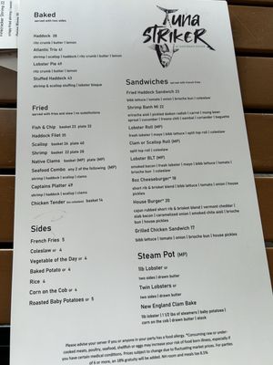 Menu photo 4 Tuna Striker Pub Seabrook, NH Menu photo 4 Tuna Striker Pub Seabrook, NH