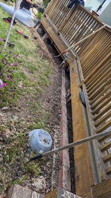 Closing off below a deck - The customer was having issues with skunks living under her deck, breaking vents and getting under her house.  Once the skunks were removed, all the vents under the deck were replaced, a ditch was dug along the deck to conceal part of the fencing (and prevent skunks from digging under the fence), then wire mesh was secured to the deck and the ditch was filled in.  Problem was resolved and our customer could once again enjoy her deck without threat of being sprayed by her unwanted house guests.
