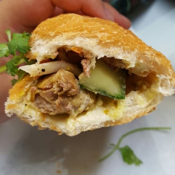 Banh Mi Bar Restaurant - Inside of the chicken sub! - Sandwiches Near Me - New Westminster, British Columbia