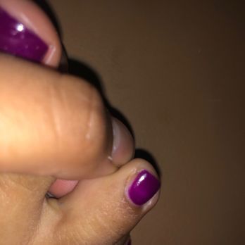 Genesis Nail Spa - Missed the side. You can see the bubbles on my big toe. - Nail Salons Near Me - Birmingham, Alabama