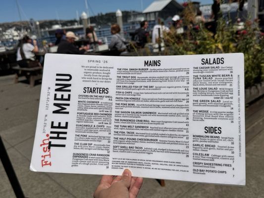 Menu photo 1 Fish Sausalito, CA