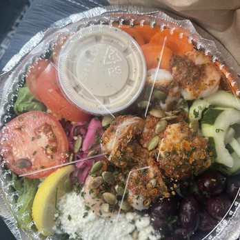 Slapfish - Mediterranean Grilled Shrimp Salad - Seafood Near Me - Indianapolis, Indiana Slapfish - Mediterranean Grilled Shrimp Salad - Seafood Near Me - Indianapolis, Indiana