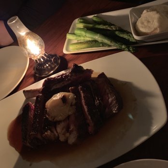 The Raymond 1886 - Ribeye for 2, elephant garlic, mashed potato, asparagus. - New American Near Me - Pasadena, California