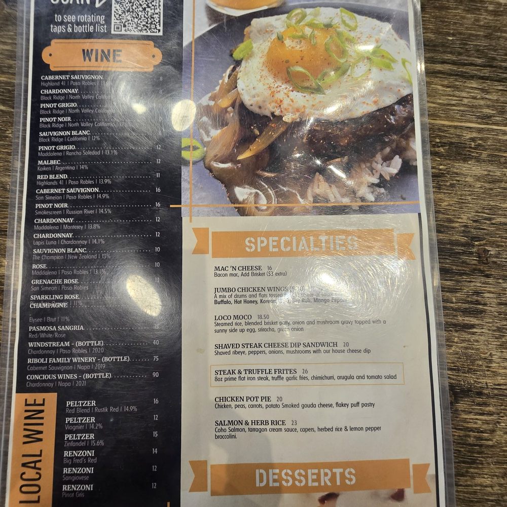 Ebullition Brew Works - Menu 3/16/26 - Gastropubs Near Me - Temecula, California