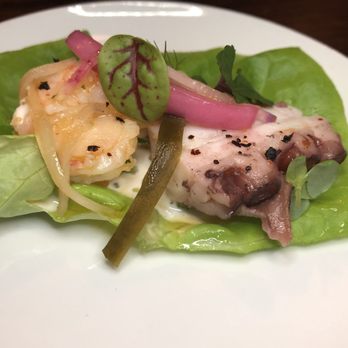 PinPoint Restaurant - Octopus & Pickled Shrimp wrap - New American Near Me - Wilmington, North Carolina
