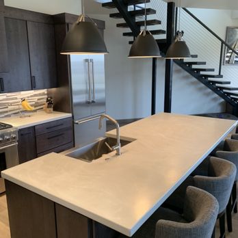 Concrete Alternatives - Light grey concrete counters for this new whitefish build - Masonry/Concrete Near Me