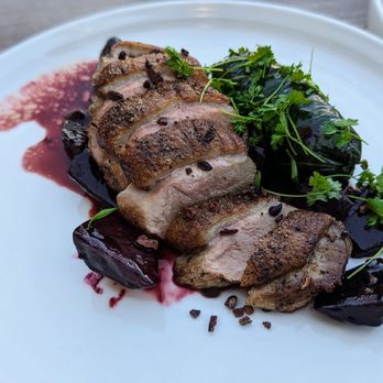 Six Hundredº - Cast-iron duck breast: supposed to be medium-rare - Steakhouses Near Me - Winston-Salem, North Carolina Six Hundredº - Cast-iron duck breast: supposed to be medium-rare - Steakhouses Near Me - Winston-Salem, North Carolina