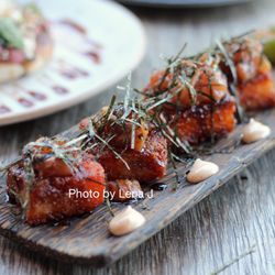 Mistral - Crispy Salmon Bites ($12) - togarashi, nori, tayaki sauce​. Sauce was surprisingly sweet. It's mostly rice.