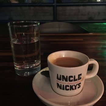 Uncle Nicky's - These lightweight thin-wall espresso demis with commodious handles and large bottoms are a pleasure to use. - Italian Near Me - Austin, Texas Uncle Nicky's - These lightweight thin-wall espresso demis with commodious handles and large bottoms are a pleasure to use. - Italian Near Me - Austin, Texas