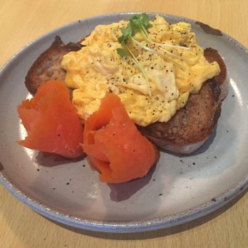 The Cupping Room - Scrambled eggs on toast with a side of salmon - Cafes Near Me - Hong Kong, HK The Cupping Room - Scrambled eggs on toast with a side of salmon - Cafes Near Me - Hong Kong, HK