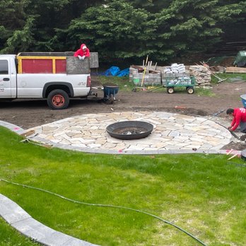 S&E Landscaping Services - Setting the flagstone and edging. - Landscaping Near Me S&E Landscaping Services - Setting the flagstone and edging. - Landscaping Near Me