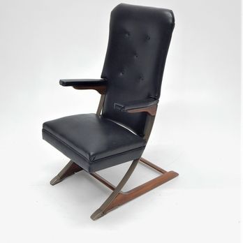 Emma's Back Porch - mid century modern black leather springer chair - Antiques Near Me - Cranston, Rhode Island Emma's Back Porch - mid century modern black leather springer chair - Antiques Near Me - Cranston, Rhode Island