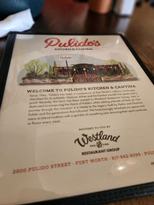 Menu photo 7 Pulido's Kitchen & Cantina Fort Worth, TX