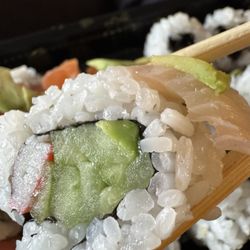Keihiro Hibachi And Sushi - Rainbow roll with pretty much nothing inside but cucumber and then old tasting fish on top.