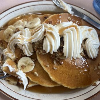 Harry's Breakfast Pancakes - Banana and pecan pancakes. So. Dang. Good. - Pancakes Near Me - Myrtle Beach, South Carolina Harry's Breakfast Pancakes - Banana and pecan pancakes. So. Dang. Good. - Pancakes Near Me - Myrtle Beach, South Carolina