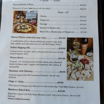 Rocky Waters Vineyard and Winery - Food Menu - Wineries Near Me - Hanover, Illinois