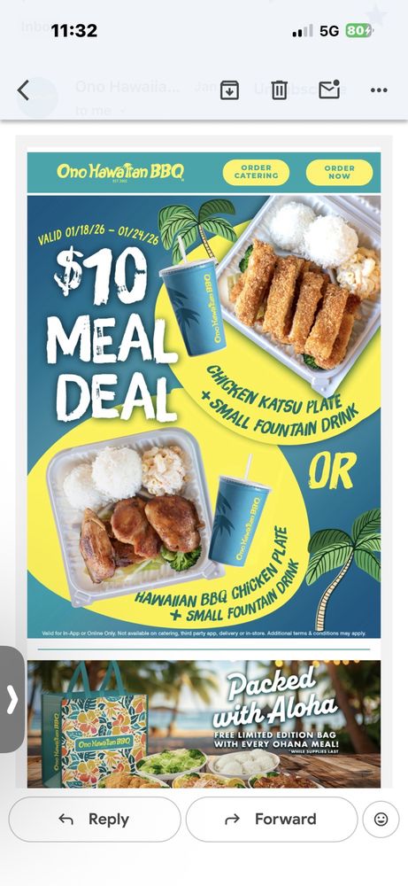 Food from Ono Hawaiian BBQ