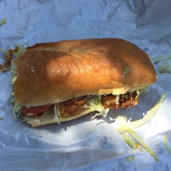The Workshop - this shrimp Po boy was out- of -this-world amazing! (I already ate the other half!) - Cajun/Creole Near Me - Benicia, California