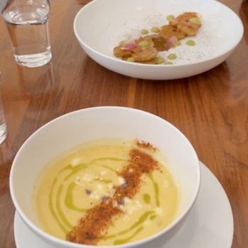Tilia - Starters -- shrimp + jicama soup - New American Near Me - Minneapolis, Minnesota Tilia - Starters -- shrimp + jicama soup - New American Near Me - Minneapolis, Minnesota