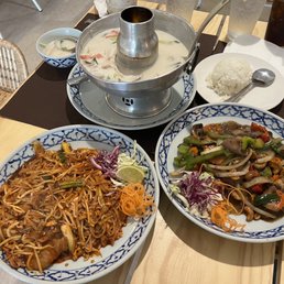 Tom Kha, Pad Thai, and cashew chicken Tom Kha, Pad Thai, and cashew chicken