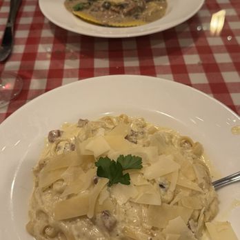 Angeli's Restaurant - Carbonara and Portabella Mushroom Ravioli - Italian Near Me - Naperville, Illinois