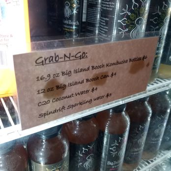 The Booch Bar - grab and go prices - you can also get 16oz, 32oz and 64oz growler fills of any na kombucha on draft - Breakfast & Brunch Near Me - Hilo, Hawaii