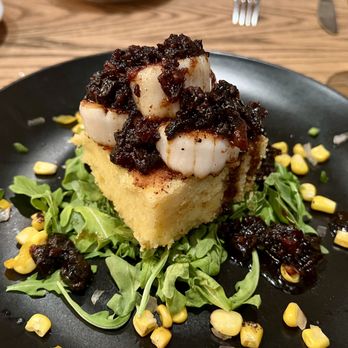 Bocca - This is my favorite dish. Ricotta cornbread with seared scallops and bacon jam. Good grief, was that delicious! - Italian Near Me - Fairhaven, Massachusetts