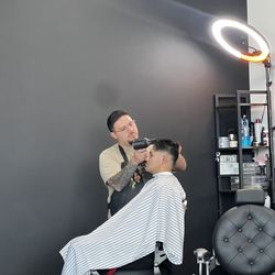 Westpark Barbershop - Danny taking his time and paying attention to detail for any customer he cuts.