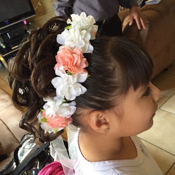 Color Hair Design - My daughter's Flower Girl hairstyle was sooo pretty! - Hair Salons Near Me - Montebello, California Color Hair Design - My daughter's Flower Girl hairstyle was sooo pretty! - Hair Salons Near Me - Montebello, California