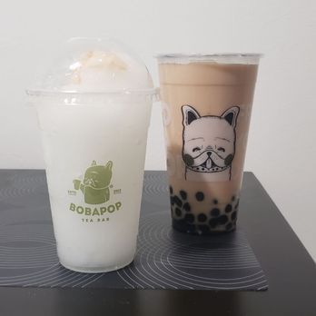 BoBaPoP - Lychee Slush and Bobapop Milk Tea - Coffee & Tea Near Me - San Gabriel, California