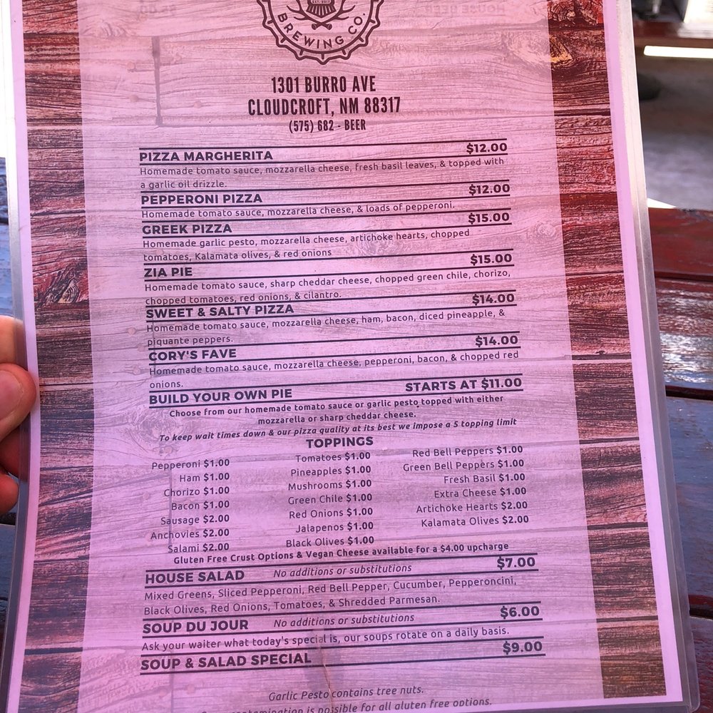 Cloudcroft Brewing Company - Pizza Near Me - Cloudcroft, New Mexico