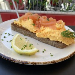 Ripe Kitchen - Generous eggs and smoked salmon on sourdough