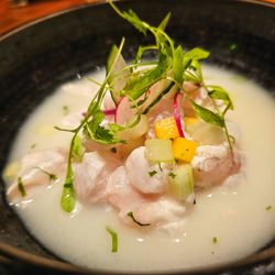 Restaurant Week Summer 2025- Market Ceviche (seabass.) A bit too sour but good with a lot of fish
