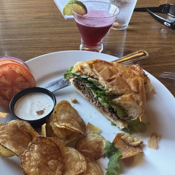 Sisters Saloon & Ranch Grill - The red rock burger and in house chips. - American Near Me - Sisters, Oregon Sisters Saloon & Ranch Grill - The red rock burger and in house chips. - American Near Me - Sisters, Oregon