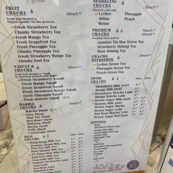 Milk Cha-Cha - Menu - Bubble Tea Near Me - Charlotte, North Carolina
