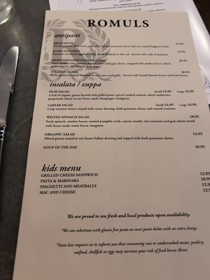 Menu photo 3 Romul's Hood River, OR