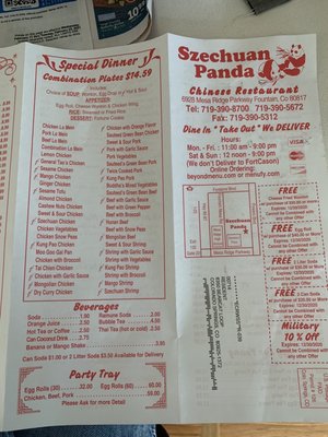 Menu photo 2 Szechuan Panda Fountain, CO Menu photo 2 Szechuan Panda Fountain, CO