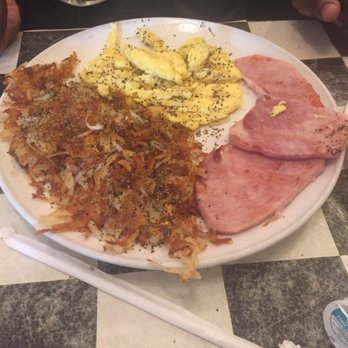 Madison Park Kitchen - Yum. Country ham and eggs. Eggs are scrambled hard per request. - Breakfast & Brunch Near Me - Forest Park, Illinois