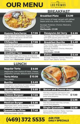 Menu photo 8 Los Primos Tacos & More Dallas, TX Menu photo 8 Los Primos Tacos & More Dallas, TX
