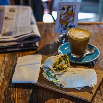Two Fives - Breakfast wrap and soy latte - Coffee & Tea Near Me - Rosebery, NSW Two Fives - Breakfast wrap and soy latte - Coffee & Tea Near Me - Rosebery, NSW