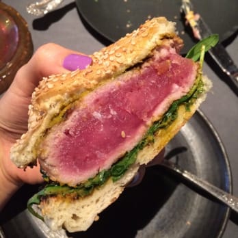 ABC Cocina - Medium rare tuna burger - Latin American Near Me - New York, New York ABC Cocina - Medium rare tuna burger - Latin American Near Me - New York, New York