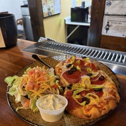 Nic’s Corner Bistro - Flat bread pizza and garden salad!   Yummy